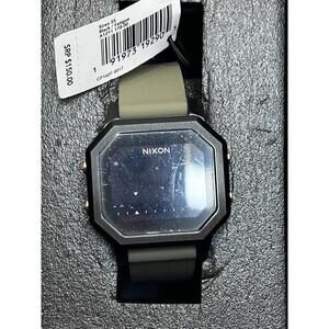 Nixon Siren SS Watch Black Fatigue A1211-178 Digital Rubber Strap